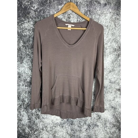VS Victoria's Secret Brown Sweater Sweatshirt kangaroo pocket wings Womens Small - Picture 1 of 13